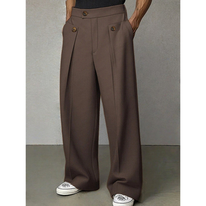 Pantalon de costume décontracté pour hommes, <span class=keywords><strong>style</strong></span> européen et américain, nouvelle collection 2026, vente en gros. Pantalons amples et droits pour hommes. - Product Image 4