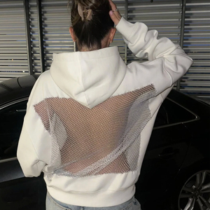 <span class=keywords><strong>Sweat</strong></span>-shirt à <span class=keywords><strong>capuche</strong></span> pour <span class=keywords><strong>femme</strong></span>, décontracté, à manches longues, pull-over, style américain, <span class=keywords><strong>sweat</strong></span>-shirt à manches longues en maille ajourée pour <span class=keywords><strong>femme</strong></span>. - Product Image 1
