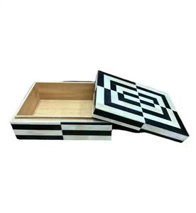 Caja de joyería con incrustaciones de madera MDF y hueso hecha a mano, almacenamiento decorativo elegante para accesorios y recuerdos de mujer, muestra gratis - Product Image 2