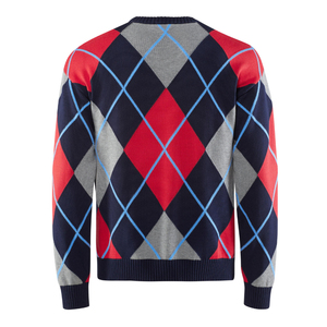 Nouveau Style vêtements d'hiver hommes Argyle pull haut tendance Logo personnalisé/couleur respirant Anti-rides Argyle pull avec manches complètes - Product Image 4