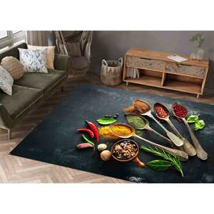 Tapis de cuisine aux motifs indiens modernes, antidérapant, tapis fin non tissé - Product Image 1