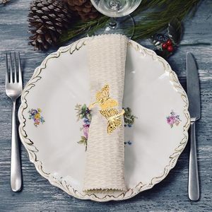 Hebillas de anillo de servilleta de Metal de mariposa doble para tocar a las cenas, decoración de mesa perfecta de alta calidad, impresiona a tus invitados - Product Image 6