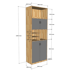 ตู้เก็บเอกสารไม้ธรรมชาติรุ่นใหม่ ขนาด 80x40x220 ซม. รุ่น THS68060-ปรับระดับได้ สำหรับสำนักงาน โฮมออฟฟิศ บ้าน และโรงเรียน - Product Image 4