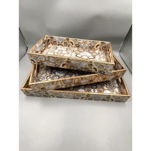 Ramadan ถาดไม้อะคาเซียของขวัญชุดถาดอาหาร3ชิ้นถาดเสิร์ฟของหวานในคาเฟ่ถาดตกแต่งโต๊ะในบ้านหรูหรา - Product Image 2