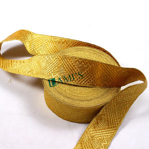 Vente en gros Tresse en mylar en or de qualité supérieure Garnitures de fil d'or uniformes Tresses - Product Image 3