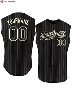 Maillot de baseball authentique sans manches personnalisé blanc-noir pour softball, 100 % polyester, antibactérien, col ras du cou, unisexe adulte - Product Image 5