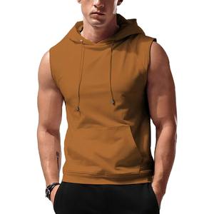 Wholesale Custom <b>Men's</b> <b>Sleeveless</b> Gym Hoodies For Stylish Workout Athletic Fitness Gym Wear Fashionable Tank Top <b>Hoodie</b> - Product Image 1