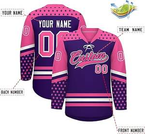 ชุดเครื่องแบบฮ็อกกี้น้ำแข็งระเหิดชุดเสื้อเจอร์ซีย์และกางเกงระบายอากาศสำหรับเยาวชนชายหญิงทีมผู้ผลิตเครื่องแต่งกาย OEM - Product Image 2