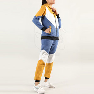 ชุดวอร์มผู้หญิงผ้าฝ้ายสีตัดกันแห้งเร็ว - Product Image 4