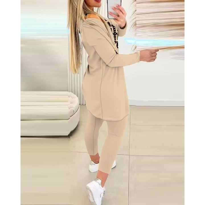 Women's Long Sleeve Crepe Three-piece Set
