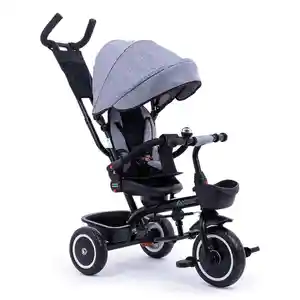 100% orijinal yeni Foryourlittleone çocuklar Trike V3 gri üç tekerlekli bisiklet bebek itme bisiklet ebeveyn kolu ile 9
