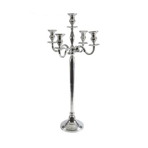 Candélabre de couleur argent en aluminium à 5 bras de conception fantastique Candélabre de taille et de forme personnalisées de qualité exclusive - Product Image 2