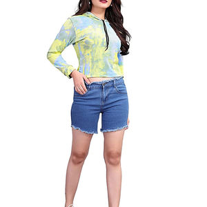 New Arrival Ladies Crop <b>Top</b> Hoodie Casual Streetwear Drop-Shoulder Breathable & Eco Friendly High Quality Wholesale - Product Image 6