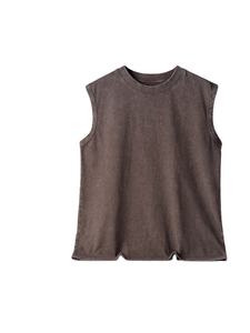 Gilets pour hommes personnalisés, streetwear, haut de gamme, 120 g/m², 100 % coton, respirant, blanc, surdimensionné, délavé à l'acide, vintage, t-shirt - Product Image 2