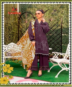Pakistansalwar Suit Kameez <b>Plus</b> <b>Size</b> Winter Abaya Elegant <b>Linen</b> Modest <b>Dress</b> Dubai Abaya 3 Piece Turkey Moslem Set - Product Image 1