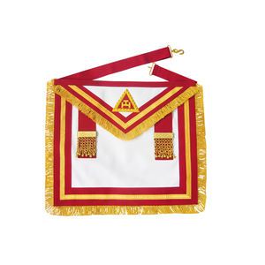 Delantal Masónico Clásico Premium Transpirable Blanco del Arco Real Irlandés, Modelo Past King - Product Image 1