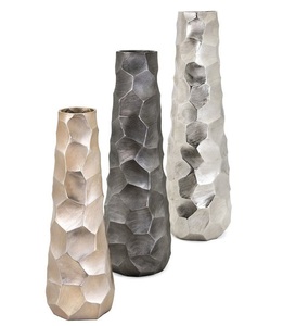 Vase à fleurs de luxe en aluminium finition argentée, écologique, scellé à chaud, pour salon et chambre à coucher, prix de gros TQC - Product Image 1