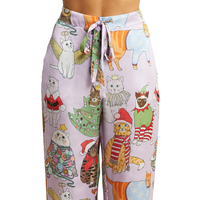 Conjunto de Pijama de Mujer en Tejido Modal Súper Suave y Transpirable, Mangas Largas, Cintura Elástica, Bordado de Encaje Frontal, Largo hasta la Rodilla