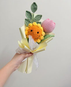 Ramo de Flores Tejidas a Crochet de Algodón, Artificiales, Realistas, Hechas a Mano, Ecológicas, Duraderas, para Navidad, Venta al Por Mayor - Product Image 1