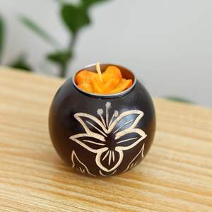 Wooden Tealight Holder Carving Handcrafted Wooden <b>Carved</b> <b>Candle</b> Holder Tealight Handicraft Living Room Decor <b>Candle</b> - Product Image 6
