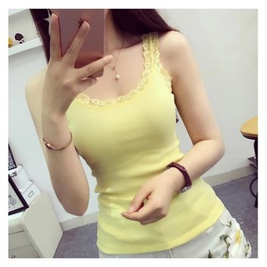 เสื้อกล้ามสีทึบใหม่เสื้อครอปสายรัดสปาเก็ตตี้ลำลองเสื้อกล้ามสายเดี่ยวแขนกุดฤดูร้อนสำหรับผู้หญิงฤดูร้อน - Product Image 5