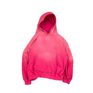 Venta al por mayor Vintage 3D Impreso Sudadera con capucha para los hombres de gran tamaño ácido lavado 380 Gsm Heavy Cotton Fleece No String bordado invierno ODM - Product Image 4