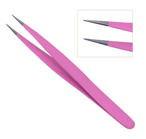 Pince à épiler d'extension de cils en acier inoxydable Ensemble de pinces à épiler Outils de soins de beauté des cils Logo personnalisé - Product Image 6