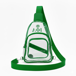 Sac bandoulière transparent Iota Phi Lambda en PVC, sac bandoulière transparent approuvé par la sécurité, sac à bandoulière réglable pour les voyages - Product Image 4