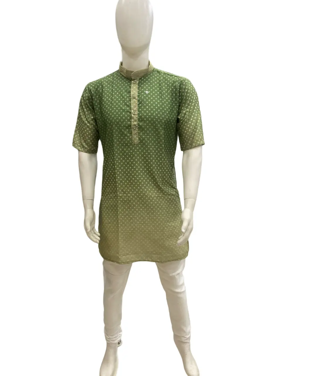 Pakaian kasual pesta pernikahan desain katun 3 Ton kerja Digital pria Tradisional & berat Kurta dengan piyama pemasok India