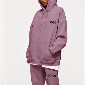 Wholesale Manufacture <b>Women</b> Oversized <b>Tracksuit</b> Streetwear Style Pullover <b>Tracksuit</b> 100% Cotton Material OEM Service - Product Image 2