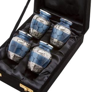 Customized Blue Keepsake <b>Urns</b> Metal <b>Small</b> Cremation <b>Urns</b> With Black Velvet Case <b>for</b> <b>Human</b> <b>Ashes</b> Funeral Supplies - Product Image 1