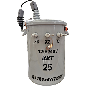 Transformador Sumergido en Aceite Montado en Poste 50/60Hz Fabricado en Corea OEM ODM Kumkang 500kVA/12470GrdY/7200/4160Y/2402 Pos. LBOR - Product Image 2