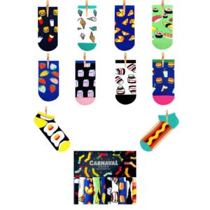 Paquete de 10 Calcetines de Nailon Premium Coloridos, Transpirables, Desechables, con Diseños Florales y de Comida Rápida, Lindos para Uso Diario, Talla Única para Invierno - Product Image 1