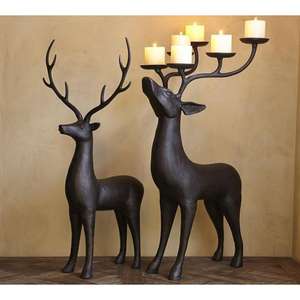 Juego de escultura de Reno negro Premium de 2 suministros de decoración navideña para el hogar Interior escultura de ciervo negro Venta caliente - Product Image 3