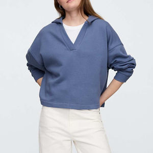 Nuevas sudaderas con capucha de moda para mujer, jerséis de peso pesado 100%, sudaderas con capucha de algodón para mujer, sudadera holgada de Color sólido para mujer - Product Image 4