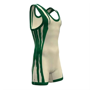 Uniforme de sport ajusté sans manches pour homme, rayé vert et blanc, respirant, évacuant l'humidité, séchage rapide, tissu extensible, taille élastique - Product Image 1