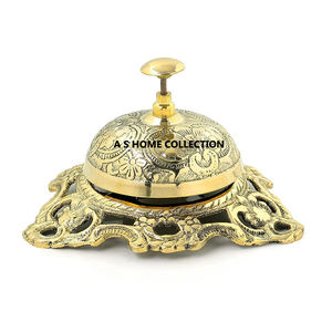 Excellent Hammered Texture Gold Plated <b>Used</b> For Hotel Restaurant <b>Desk</b> Classy Table Bell Available At Best Price - Product Image 2
