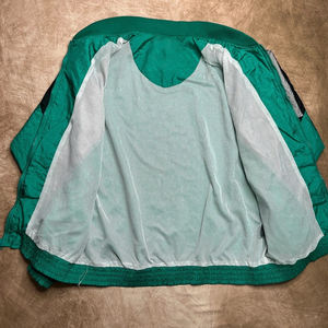 Veste coupe-vent color block effet froissé, bleu sarcelle, zippée, streetwear, pour homme, résistante à l'eau, fabriquée par un fabricant OEM. - Product Image 6