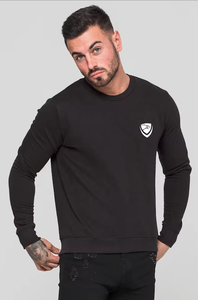 เสื้อสเวตเตอร์ผ้าฝ้ายขนแกะสีดําพร้อมโลโก้และขนาดที่กําหนดเอง - Product Image 3