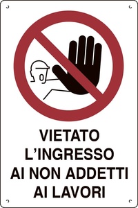 Cartello Segnaletico Proibito l'Ingresso a Non-Commercianti Cm.40x60 - Product Image 1