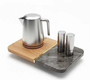 Planche à découper en bois et marbre de luxe pour la cuisine, durable, pour la préparation des aliments, avec poignée en bois naturel, épaisseur 1,3 cm, rectangulaire - Product Image 4