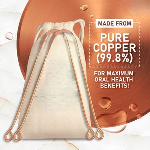 Limpiador de lengua 100% de cobre puro para la higiene bucal, raspador de lengua de cobre para un aliento fresco, cuidado bucal ayurvédico de cobre - Product Image 5