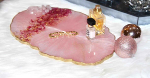 ชุดถาดรองแก้วเรซิ่นดีไซน์อาร์ตเดคโคออกแบบได้ตามต้องการออกแบบด้วยมือสำหรับร้านอาหารที่บ้านโดย tradebit - Product Image 2