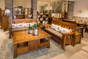 ชุดโซฟาไม้สักคุณภาพดี ดีไซน์หรูหรา พร้อมเก้าอี้เก็บของ โต๊ะกาแฟ สไตล์เซาท์เวสเทิร์น สำหรับห้องนั่งเล่น - Product Image 3