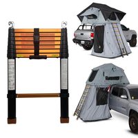 Échelle de tente portable, multifonctionnelle, télescopique, en aluminium épaissi, pliable, capacité de charge de 150 kg, 7 marches, extérieur