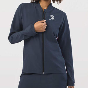 Chaqueta de entrenamiento de Yoga de punto con cremallera para mujer con forro de algodón transpirable y a prueba de viento gimnasio Fitness Wear - Product Image 1