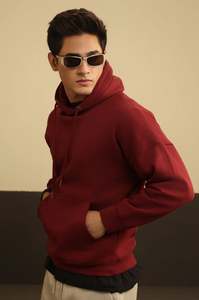 เสื้อฮู้ดสวมหัวแบบมีฮู้ดสำหรับผู้ชายผ้าฟลีซผ้าฝ้าย100% วัสดุมีเชือกผูกแบบลำลอง - Product Image 4