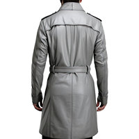 Manteau long de luxe en cuir véritable, imperméable, respirant, anti-plis, doublé, ceinturé, col montant, prix d'usine, pour l'automne