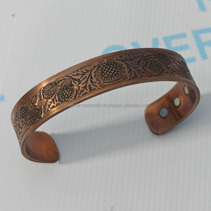 Brazalete de Cobre Antiguo Forjado a Mano con Triple Imán, Joyería Terapéutica para Vitalidad, Concentración y Beneficios de Bienestar Holístico - Product Image 3