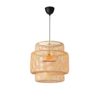 Lampe en rotin en osier fait à la main personnalisable Vintage bambou suspension rétro Simple créatif moderne prix de gros